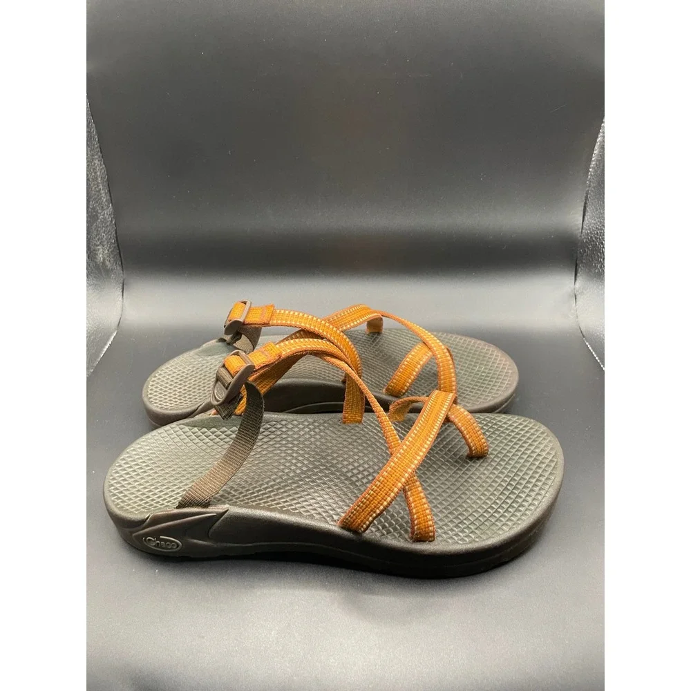 Chaco Z Cloud 2 Womens Sandals Orange Brown Strappy Toe Loop Sport Hiking Shoes